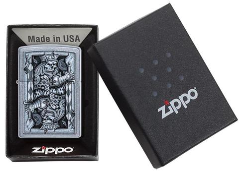 Zippo Steampunk King Spade Street Chrome Pocket Lighter Zippo
